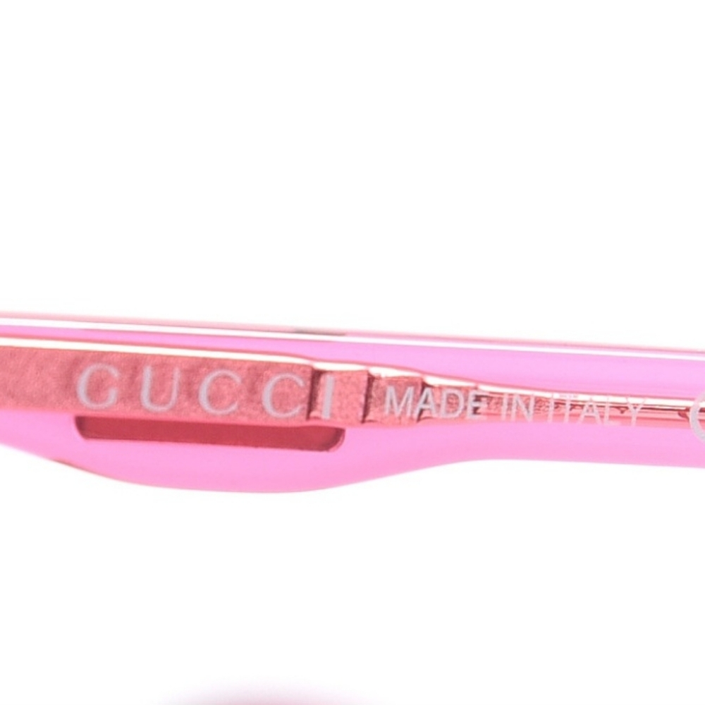 NWOT Gucci Transparent Metallic Glitter Pink Glasses Sunglasses GG0257S - Picture 6 of 9